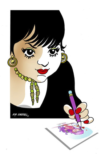 Cartoon: -HANDE DILEK AKCAM- PORTRAIT (medium) by donquichotte tagged hda