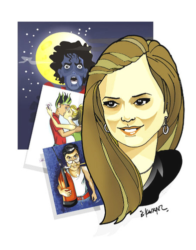 Cartoon: -NICOLETA IONESCU- PORTRAIT (medium) by donquichotte tagged nicol