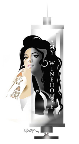 Cartoon: AMY WINEHOUSE (medium) by donquichotte tagged amy