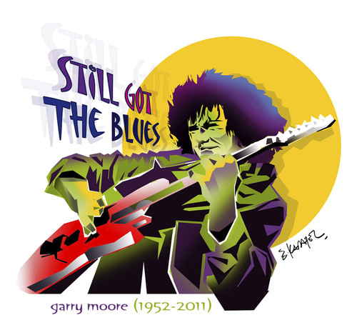 Cartoon: GARY MOORE (medium) by donquichotte tagged grymr