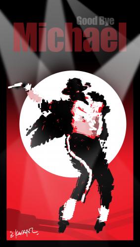 Cartoon: GOOD BYE MICHAEL (medium) by donquichotte tagged mj