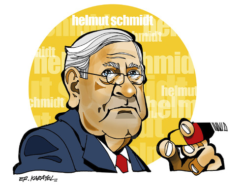 Cartoon: Helmut Schmidt (medium) by donquichotte tagged hlmt