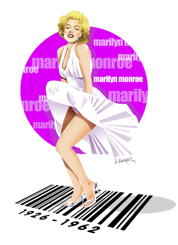 Cartoon: MARILYN MONROE (medium) by donquichotte tagged mm