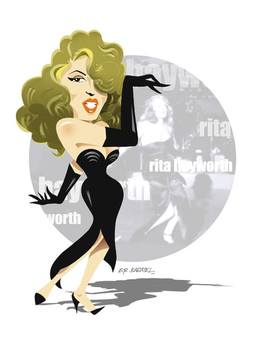 Cartoon: -RITA HAYWORTH- (medium) by donquichotte tagged rita