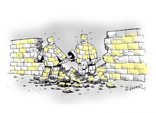 Cartoon: THE WALL (medium) by donquichotte tagged wall
