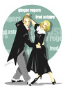 Cartoon: GINGER ROGERS-FRED ASTAIRE (small) by donquichotte tagged dancing