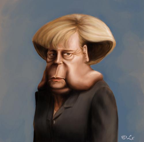 Cartoon: Angela Merkel (medium) by lexluther tagged merkel,angela,deutschland,bundesrepublik,bundeskanzler,bundeskanzlerin