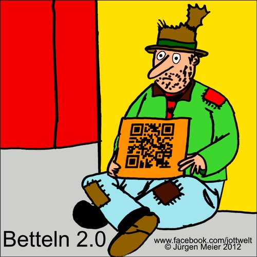 Cartoon: Betteln 2.0 (medium) by jottwelt tagged bettler