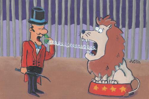 Cartoon: Phones Lions. (medium) by claude292 tagged circus