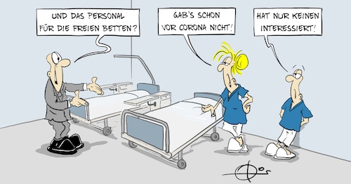 Cartoon: 031120freieBetten (medium) by Marcus Gottfried tagged krankenhaus,pflege,pflegenotstand,krankenschwester,burnout,betten,pandemie,corona,covid,krankenhaus,pflege,pflegenotstand,krankenschwester,burnout,betten,pandemie,corona,covid