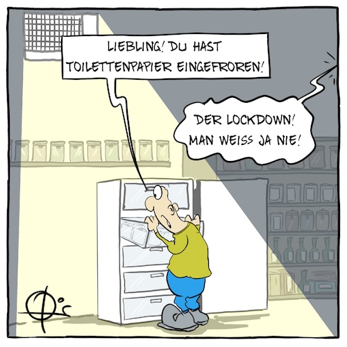 Cartoon: 031120Lockdown6 (medium) by Marcus Gottfried tagged lockdown,corona,covid,toilettenpapier,lockdown,corona,covid,toilettenpapier