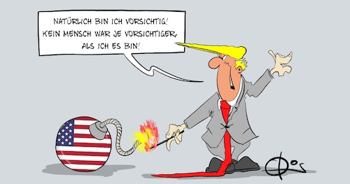 Cartoon: 041120Vorsicht (medium) by Marcus Gottfried tagged wahl,trump,präsident,biden,feuer,gericht,niederlage,briefwahl,wahl,trump,präsident,biden,feuer,gericht,niederlage,briefwahl