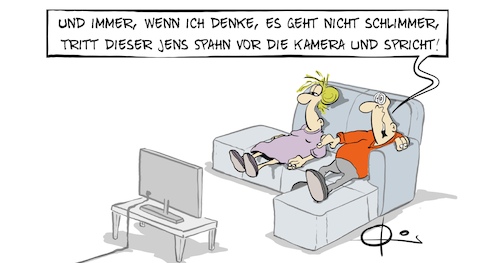 Cartoon: 20210317-Spahn (medium) by Marcus Gottfried tagged corona,covid,jens,spahn,nachrichten,interview,ermüdung,corona,covid,jens,spahn,nachrichten,interview,ermüdung