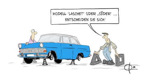 Cartoon: 20210412-LaschetSoeder (medium) by Marcus Gottfried tagged cdu,csu,laschet,söder,kanzler,regierung,cdu,csu,laschet,söder,kanzler,regierung