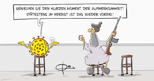 Cartoon: 20210819-Aufmerksamkeit (medium) by Marcus Gottfried tagged corona,virus,median,aufmerksamkeit,corona,virus,median,aufmerksamkeit