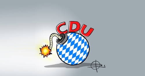 Cartoon: 20211007-Bombe (medium) by Marcus Gottfried tagged cdu,csu,bayern,laschet,söder,regierung,berlin,münchen,btw21,cdu,csu,bayern,laschet,söder,regierung,berlin,münchen,btw21