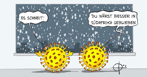 Cartoon: 20211129-CoronaSchnee (medium) by Marcus Gottfried tagged omikron,corona,covid,afrika,südafrika,omikron,corona,covid,afrika,südafrika