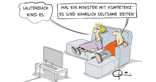 Cartoon: 20211206-SeltsameZeiten (medium) by Marcus Gottfried tagged lauterbach,gesundheitsminister,koalition,berlin,corona,covid,lauterbach,gesundheitsminister,koalition,berlin,corona,covid