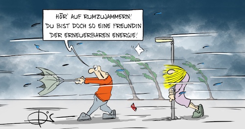 Cartoon: 20220217-Sturm (medium) by Marcus Gottfried tagged sturm,wind,orkan,wetter,ernergie,erneuerbare,windkraft,windenergie,alternative,grün,sturm,wind,orkan,wetter,ernergie,erneuerbare,windkraft,windenergie,alternative,grün