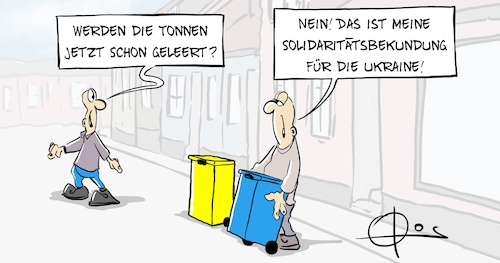 Cartoon: 20220301-Solidaritaet (medium) by Marcus Gottfried tagged solidaritaet,ukraine,russland,blau,gelb,solidaritaet,ukraine,russland,blau,gelb