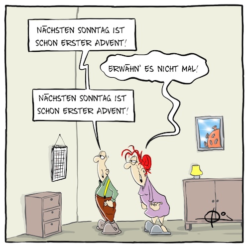 Cartoon: 221120ersteradvent (medium) by Marcus Gottfried tagged advent,feiertag,weihnachten,xmas,stress,vorweihnachtszeit,advent,feiertag,weihnachten,xmas,stress,vorweihnachtszeit