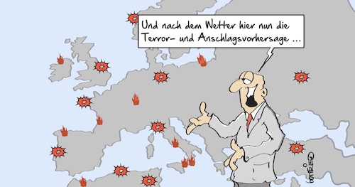 Cartoon: Anschlagsvorhersage (medium) by Marcus Gottfried tagged utrecht,christchurch,anschlag,terror,widerstand,vorhersage,wetter,wetterkarte,gewöhnung,alltag,utrecht,christchurch,anschlag,terror,widerstand,vorhersage,wetter,wetterkarte,gewöhnung,alltag