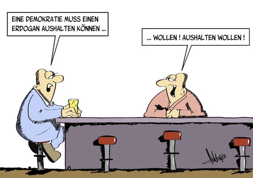 Cartoon: Aushalten (medium) by Marcus Gottfried tagged aushalten,demokratie,köln,türkei,integration,integrationswille,landsleute,nrw,marcus,gottfried,cartoon,karikatur,rede,wahlkampf,erdogan,kneipe,theke,gespräch,wollen,wille,aushalten,demokratie,köln,türkei,integration,integrationswille,landsleute,nrw,marcus,gottfried,cartoon,karikatur,rede,wahlkampf,erdogan,kneipe,theke,gespräch,wollen,wille