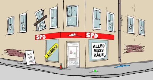 Cartoon: Ausverkauf (medium) by Marcus Gottfried tagged spd,koalition,verhandlung,sondierung,groko,geschäft,aufgabe,ausverkauf,geschlossen,verlust,cartoon,karikatur,marcus,gottfried,spd,koalition,verhandlung,sondierung,groko,geschäft,aufgabe,ausverkauf,geschlossen,verlust,cartoon,karikatur,marcus,gottfried