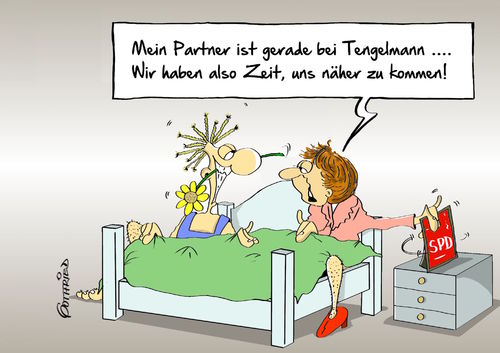 Cartoon: Bettgeschichten (medium) by Marcus Gottfried tagged karikatur,cartoon,gottfried,marcus,freunde,geheimgespräche,kartellamt,kartell,übernahme,kaisers,fusion,cdu,spd,gabriel,sigmar,erika,tengelmann,grüne,regierungsbildung,regierung,partner,koalition,bettgeschichten,merkel,merkel,bettgeschichten,koalition,partner,regierung,regierungsbildung,grüne,tengelmann,erika,sigmar,gabriel,spd,cdu,fusion,kaisers,übernahme,kartell,kartellamt,geheimgespräche,freunde,marcus,gottfried,cartoon,karikatur