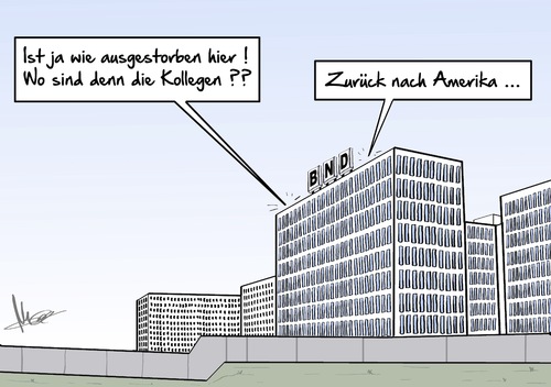 Cartoon: BND ausgestorben (medium) by Marcus Gottfried tagged bnd,spion,agent,austausch,nachrichtendienst,usa,deutschland,marcus,gottfried,cartoon,karikatur,zentrale,ausgestorben,kollegen,mitarbeiter,zurück,amerika,ausgewiesen,ausweisung,verdacht,erwischt,ruhe,bnd,spion,agent,austausch,nachrichtendienst,usa,deutschland,marcus,gottfried,cartoon,karikatur,zentrale,ausgestorben,kollegen,mitarbeiter,zurück,amerika,ausgewiesen,ausweisung,verdacht,erwischt,ruhe