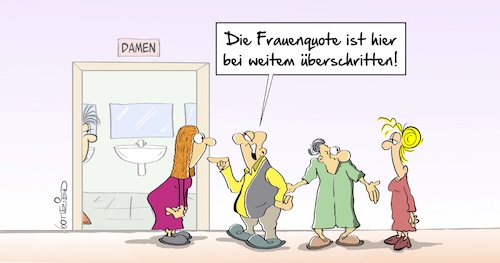 Cartoon: Damentoilette (medium) by Marcus Gottfried tagged frauenquote,nahles,spd,frauen,gleichberechtigung,frauenquote,nahles,spd,frauen,gleichberechtigung