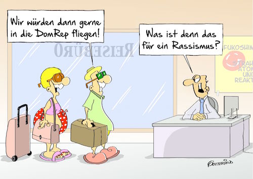 Cartoon: DomRep (medium) by Marcus Gottfried tagged dominikanische,republik,domrep,lauf,nafri,nordafrikaner,afrikaner,migräne,ausländer,rassismus,vorwurf,polizei,köln,silvester,angriff,bahnhof,reise,vorfreude,freude,marcus,gottfried,cartoon,karikatur,dominikanische,republik,domrep,lauf,nafri,nordafrikaner,afrikaner,migräne,ausländer,rassismus,vorwurf,polizei,köln,silvester,angriff,bahnhof,reise,vorfreude,freude,marcus,gottfried,cartoon,karikatur