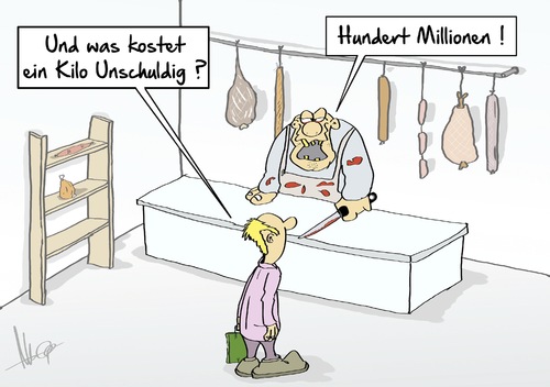 Cartoon: Ein Kilo Unschuldig (medium) by Marcus Gottfried tagged marcus,autorennen,rennfahrer,rennen,eins,formel,ecclestone,kosten,kostet,theke,einkauf,wurst,kunde,fleischer,metzgerei,verteidigung,staatsanwalt,deal,euro,millionen,strafe,gesetz,richter,karikatur,cartoon,gottfried,metzgerei,fleischer,kunde,wurst,einkauf,theke,kostet,kosten,ecclestone,formel,eins,rennen,rennfahrer,autorennen,marcus,gottfried,cartoon,karikatur,richter,gesetz,strafe,millionen,euro,deal,staatsanwalt,verteidigung