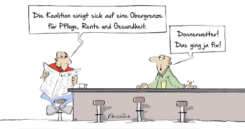 Cartoon: Einigung (medium) by Marcus Gottfried tagged koalition,spd,cdu,csu,groko,koalitionsverhandlung,gesundheit,rente,pflege,marcus,gottfried,cartoon,karikatur,koalition,spd,cdu,csu,groko,koalitionsverhandlung,gesundheit,rente,pflege,marcus,gottfried,cartoon,karikatur