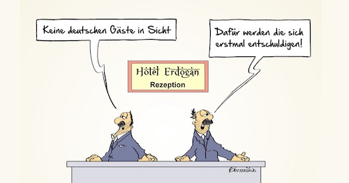 Cartoon: Entschuldigung (medium) by Marcus Gottfried tagged türkei,urlaub,sigmar,gabriel,erdogan,ferien,flaute,rückgang,beleidigt,entschuldigung,entschuldigen,rezeption,umsatz,gewinn,urlauber,deutsche,freunde,marcus,gottfried,cartoon,karikatur,türkei,urlaub,sigmar,gabriel,erdogan,ferien,flaute,rückgang,beleidigt,entschuldigung,entschuldigen,rezeption,umsatz,gewinn,urlauber,deutsche,freunde,marcus,gottfried,cartoon,karikatur