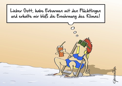 Cartoon: Erbarmen (medium) by Marcus Gottfried tagged erbarmen,flüchtling,klima,klimawandel,klimakatastrophe,erwärmung,wärme,sommer,ferien,urlaub,strand,marcus,gottfried,cartoon,karikatur,erbarmen,flüchtling,klima,klimawandel,klimakatastrophe,erwärmung,wärme,sommer,ferien,urlaub,strand,marcus,gottfried,cartoon,karikatur