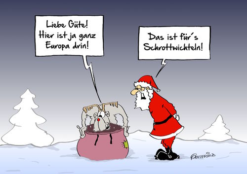 Cartoon: EU Schrottwichteln (medium) by Marcus Gottfried tagged eu,europa,schrott,schrottwichteln,weihnachtsmann,nikolaus,christkind,rentier,rudolph,wahl,referendum,italien,deutschland,regierung,zerfall,union,zusammenhalt,pflegefall,sack,staunen,freude,marcus,gottfried,cartoon,karikatur,eu,europa,schrott,schrottwichteln,weihnachtsmann,nikolaus,christkind,rentier,rudolph,wahl,referendum,italien,deutschland,regierung,zerfall,union,zusammenhalt,pflegefall,sack,staunen,freude,marcus,gottfried,cartoon,karikatur