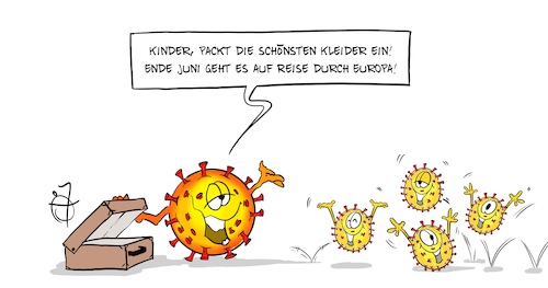 Cartoon: Europareise (medium) by Marcus Gottfried tagged europa,corona,lockerung,virus,infektion,europa,corona,lockerung,virus,infektion