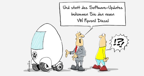 Cartoon: Fipronil (medium) by Marcus Gottfried tagged ei,eier,vergiftung,fipronil,gift,reinigung,hühner,huhn,stall,massentierhaltung,käfig,verbraucher,glauben,diesel,dieselgate,software,softwareupdate,update,abgas,volkswagen,audi,mercedes,bmw,kartell,kaufanreiz,freude,marcus,gottfried,cartoon,karikatur,ei,eier,vergiftung,fipronil,gift,reinigung,hühner,huhn,stall,massentierhaltung,käfig,verbraucher,glauben,diesel,dieselgate,software,softwareupdate,update,abgas,volkswagen,audi,mercedes,bmw,kartell,kaufanreiz,freude,marcus,gottfried,cartoon,karikatur