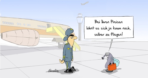 Cartoon: Flugpreise (medium) by Marcus Gottfried tagged flugpreise,airline,billig,kosten,ryan,air,eurowings,fluggesellschaft,billigflüge,freude,flugpreise,airline,billig,kosten,ryan,air,eurowings,fluggesellschaft,billigflüge,freude