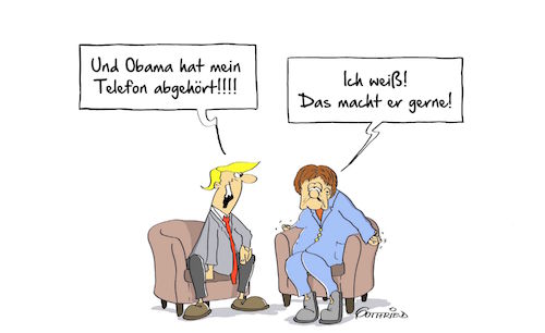 Cartoon: Gerne anhören (medium) by Marcus Gottfried tagged trump,merkel,obama,usa,us,abhörskandal,nsa,bnd,wahlkampf,beschuldigung,freunde,marcus,gottfried,cartoon,karikatur,trump,merkel,obama,usa,us,abhörskandal,nsa,bnd,wahlkampf,beschuldigung,freunde,marcus,gottfried,cartoon,karikatur