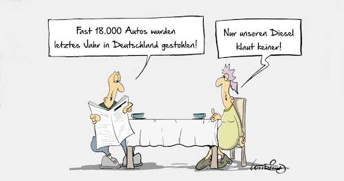 Cartoon: Gestohlen (medium) by Marcus Gottfried tagged autokauf,diebstahl,klauen,geklaut,luxus,vw,audi,mercedes,porsche,range,rover,diesel,dieselgate,umwelt,plakette,blaue,fahrverbot,marcus,gottfried,autokauf,diebstahl,klauen,geklaut,luxus,vw,audi,mercedes,porsche,range,rover,diesel,dieselgate,umwelt,plakette,blaue,fahrverbot,marcus,gottfried