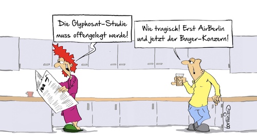 Cartoon: GlyphosatStudie (medium) by Marcus Gottfried tagged eu,europa,monsanto,bayer,konzern,glyphosat,roundup,unkraut,gentechnik,umweltschutz,airberlin,aktie,shareholders,eu,europa,monsanto,bayer,konzern,glyphosat,roundup,unkraut,gentechnik,umweltschutz,airberlin,aktie,shareholders