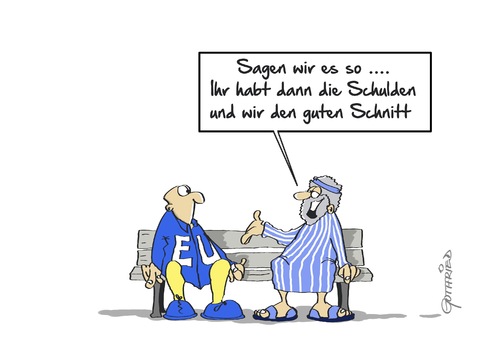 Cartoon: guter Schnitt (medium) by Marcus Gottfried tagged schuldenschnitt,grexit,austritt,eu,europa,griechenland,iwf,gut,marcus,gottfried,cartoon,karikatur,schuldenschnitt,grexit,austritt,eu,europa,griechenland,iwf,gut,marcus,gottfried,cartoon,karikatur