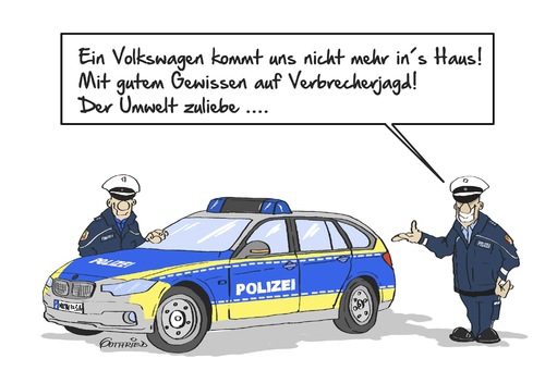 Cartoon: gutes Gewissen (medium) by Marcus Gottfried tagged polizei,dienst,dienstwagen,polizeiwagen,volkswagen,manipulation,abgas,diesel,dieselgate,passat,golf,dreier,bwm,touring,kombi,ausstattung,streife,freude,marcus,gottfried,cartoon,karikatur,polizei,dienst,dienstwagen,polizeiwagen,volkswagen,manipulation,abgas,diesel,dieselgate,passat,golf,dreier,bwm,touring,kombi,ausstattung,streife,freude,marcus,gottfried,cartoon,karikatur