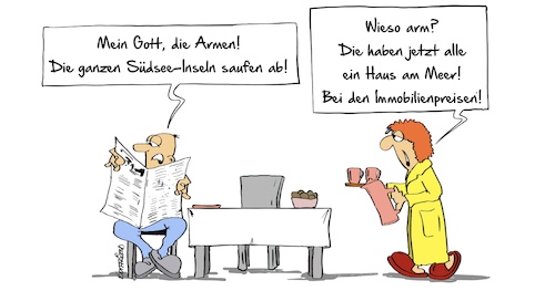 Cartoon: Haus am Meer (medium) by Marcus Gottfried tagged umwelt,klima,weltklimagipfel,südsee,überschwemmung,klimakatastrophe,meer,wasser,immobilienpreise,neid,freude,marcus,gottfried,cartoon,karikatur,umwelt,klima,weltklimagipfel,südsee,überschwemmung,klimakatastrophe,meer,wasser,immobilienpreise,neid,freude,marcus,gottfried,cartoon,karikatur