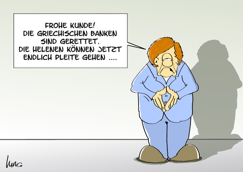 Cartoon: Helenenpleite (medium) by Marcus Gottfried tagged griechenland,bankrott,pleite,staatspleite,euro,finanzkrise,europa,merkel,ansprache,bankenrettung,fond,finanzen,schulden,griechen,helenen