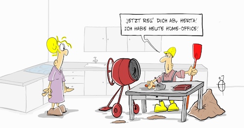 Cartoon: HomeOffice (medium) by Marcus Gottfried tagged heil,home,office,homeoffice,arbeit,büro,baustelle,handwerk,bauarbeiter,corona,covid,heil,home,office,homeoffice,arbeit,büro,baustelle,handwerk,bauarbeiter,corona,covid