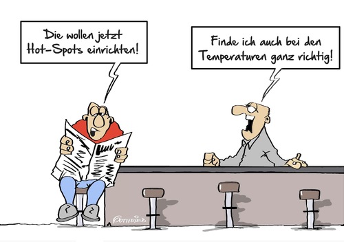 Cartoon: Hot-Spot (medium) by Marcus Gottfried tagged flüchtlinge,flucht,asyl,anerkennung,überprüfung,einwanderung,asylant,pass,identität,prüfung,asylantrag,hot,spot,theke,kneipe,winter,marokko,afrika,tunesien,nordafrika,temperatur,kalt,kälte,missverständnis,freunde,marcus,gottfried,cartoon,karikatur,flüchtlinge,flucht,asyl,anerkennung,überprüfung,einwanderung,asylant,pass,identität,prüfung,asylantrag,hot,spot,theke,kneipe,winter,marokko,afrika,tunesien,nordafrika,temperatur,kalt,kälte,missverständnis,freunde,marcus,gottfried,cartoon,karikatur