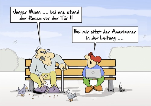 Cartoon: in der Leitung (medium) by Marcus Gottfried tagged usa,deutschland,spionage,nsa,abhören,leitung,russe,spion,alter,rentner,tür,computer,laptop,marcus,gottfried,cartoon,karikatur,amerikaner,feind,freund,bnd,bank,taube,gespräch,usa,deutschland,spionage,nsa,abhören,leitung,russe,spion,alter,rentner,tür,computer,laptop,marcus,gottfried,cartoon,karikatur,amerikaner,feind,freund,bnd,bank,taube,gespräch